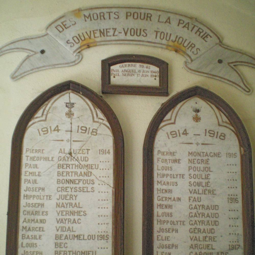 Plaque commémorative de canet-de-Salars